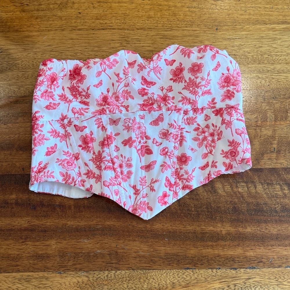 Princess Polly Juliette Pink Floral Crop Top Bustier